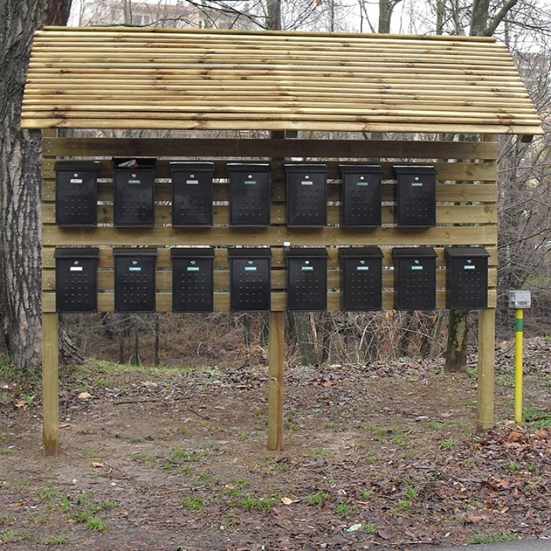 Cartellera de Fusta amb Teulada per a Bústies | Mobiliari Exterior